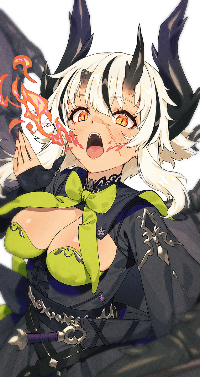 This is a pixiv picture whose title is 竜人ちゃん.