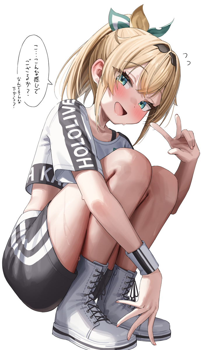 This is a pixiv picture whose title is 「写真撮るからピースして...!」.