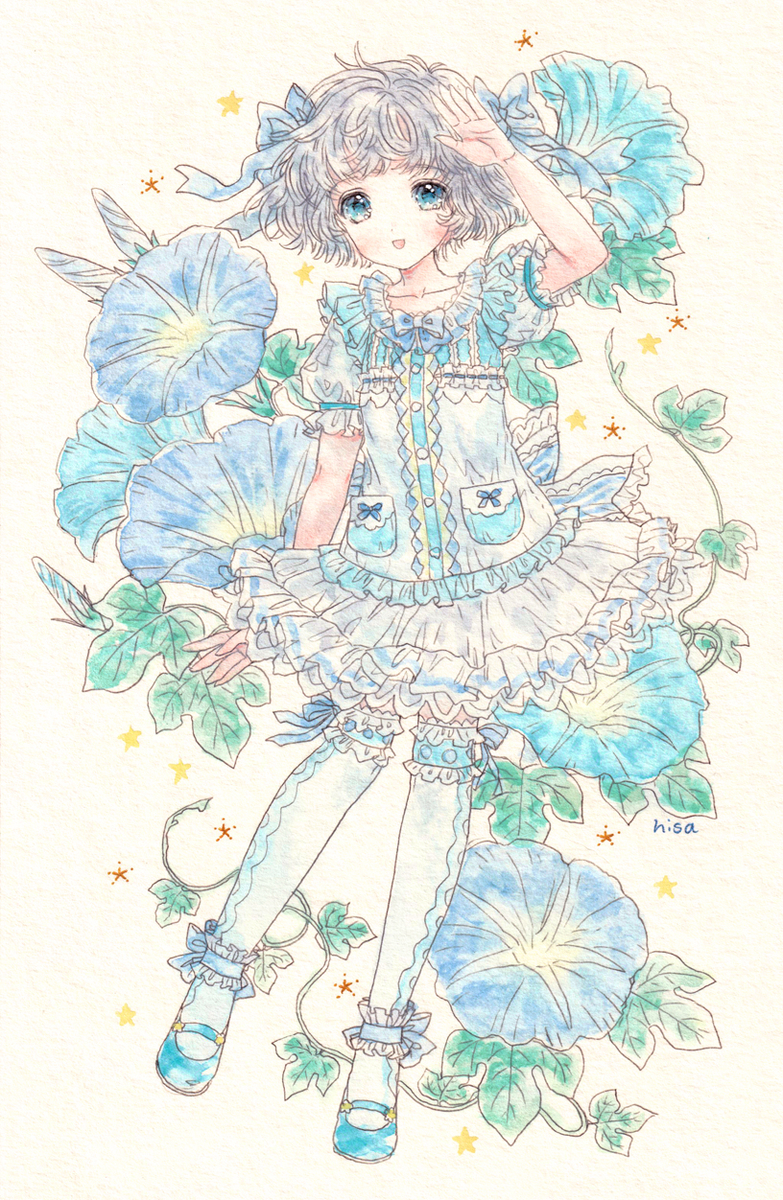 This is a pixiv picture whose title is 夏の花色の女の子.