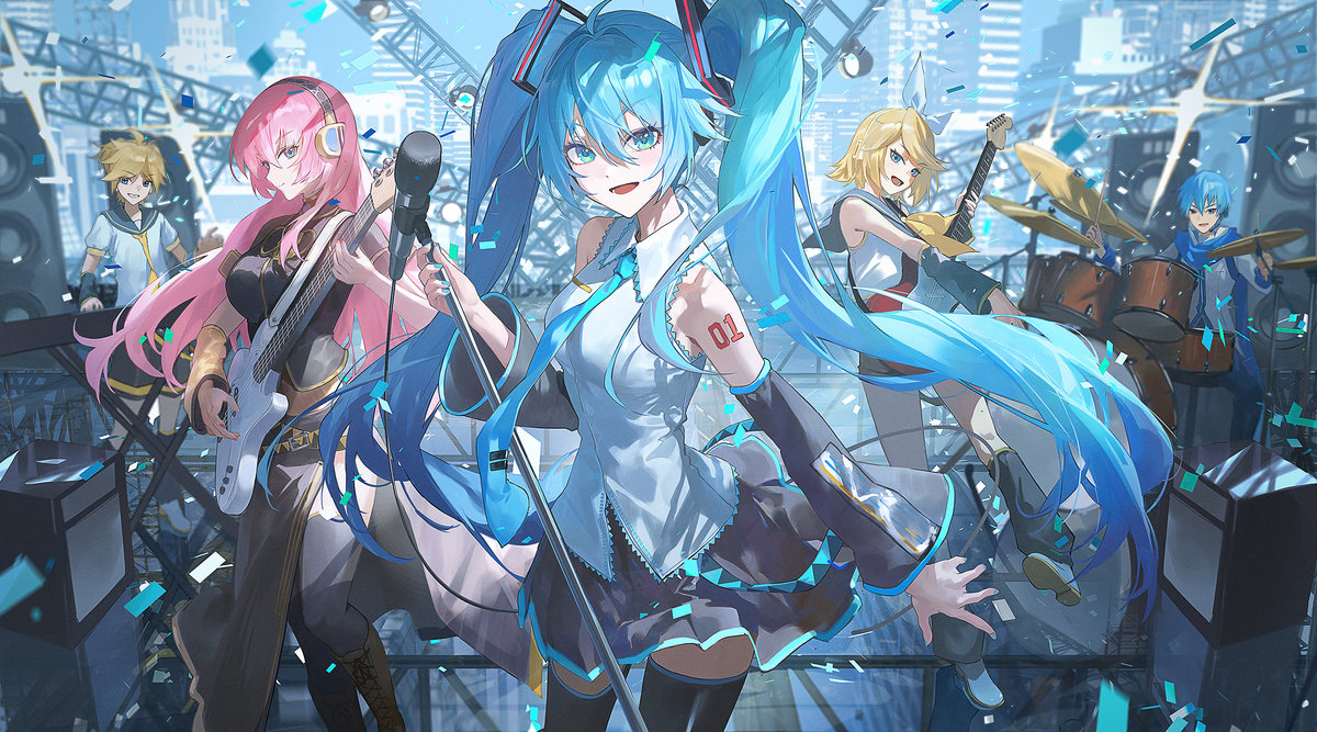 This is a pixiv picture whose title is Miku.