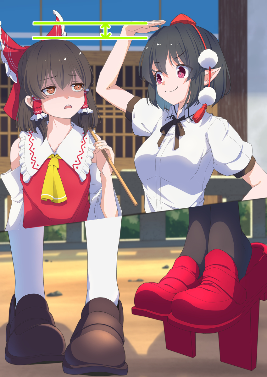 This is a pixiv picture whose title is 身長差.