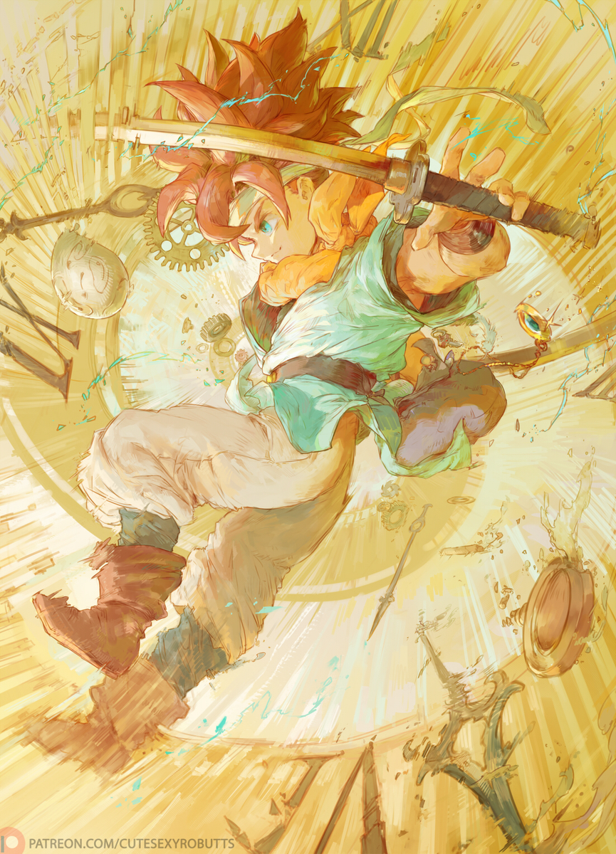 This is a pixiv picture whose title is crono クロノ(クロノトリガー).