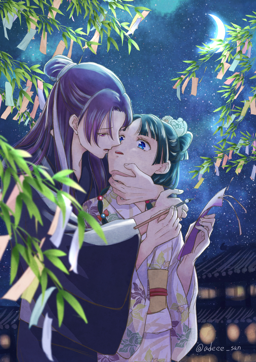 This is a pixiv picture whose title is 星月夜.