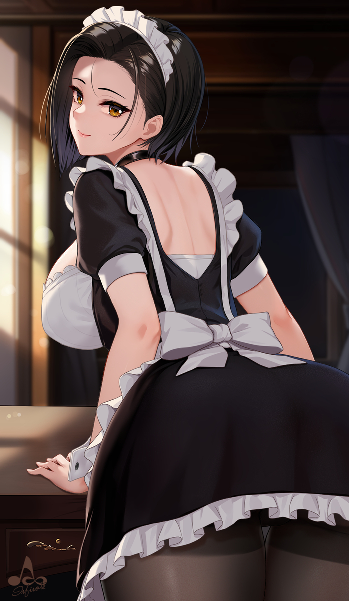 This is a pixiv picture whose title is メイド矢式さん.
