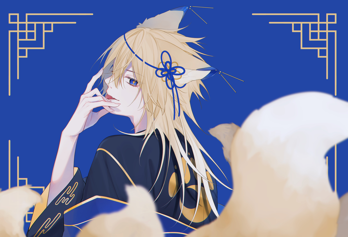 This is a pixiv picture whose title is 金狐.