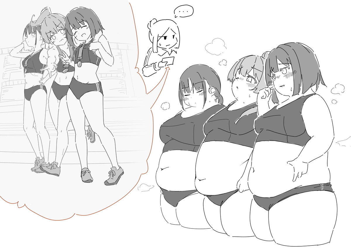 This is a pixiv picture whose title is 皆して激太りしてしまったかつてのエースたち.