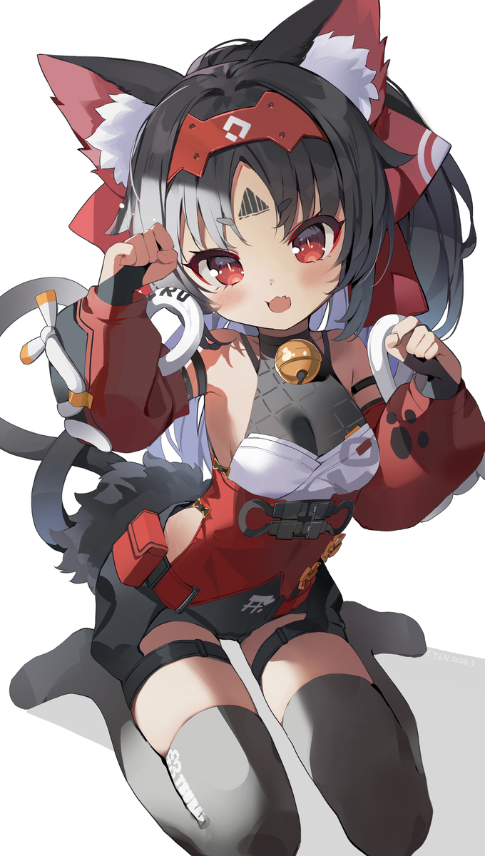 This is a pixiv picture whose title is 猫又.