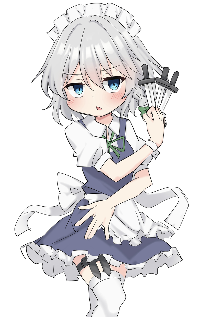 This is a pixiv picture whose title is デフォルメ咲夜さん.