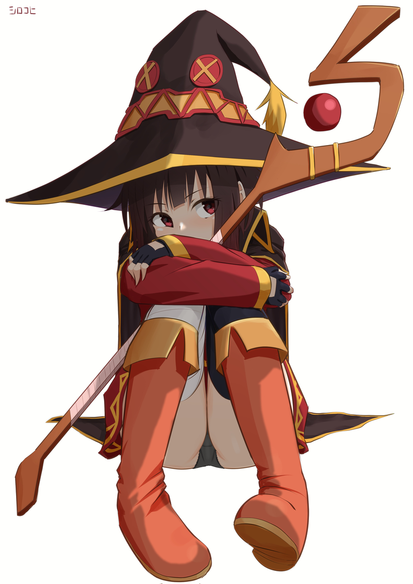This is a pixiv picture whose title is パンチラめぐみん.