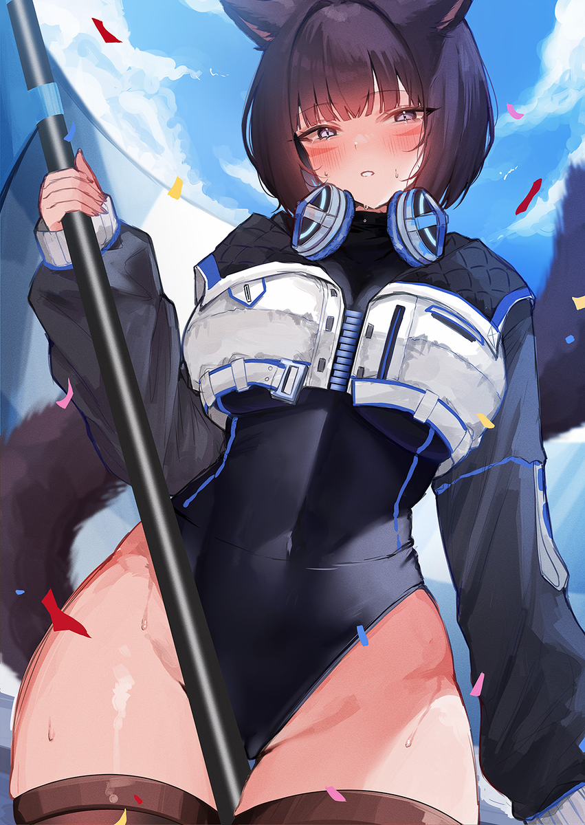 This is a pixiv picture whose title is Grid Girl.