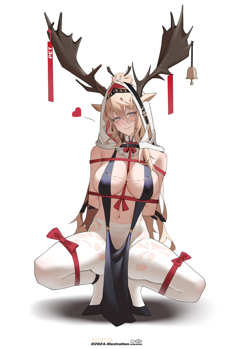 This is a pixiv picture whose title is 圣诞小鹿  约稿.