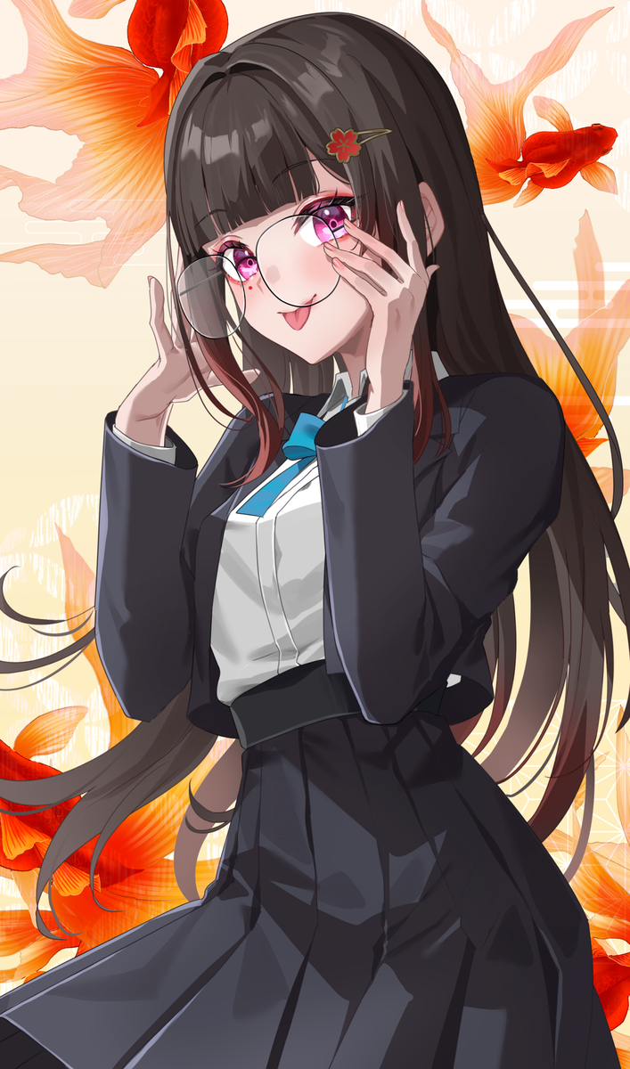 This is a pixiv picture whose title is 👅.