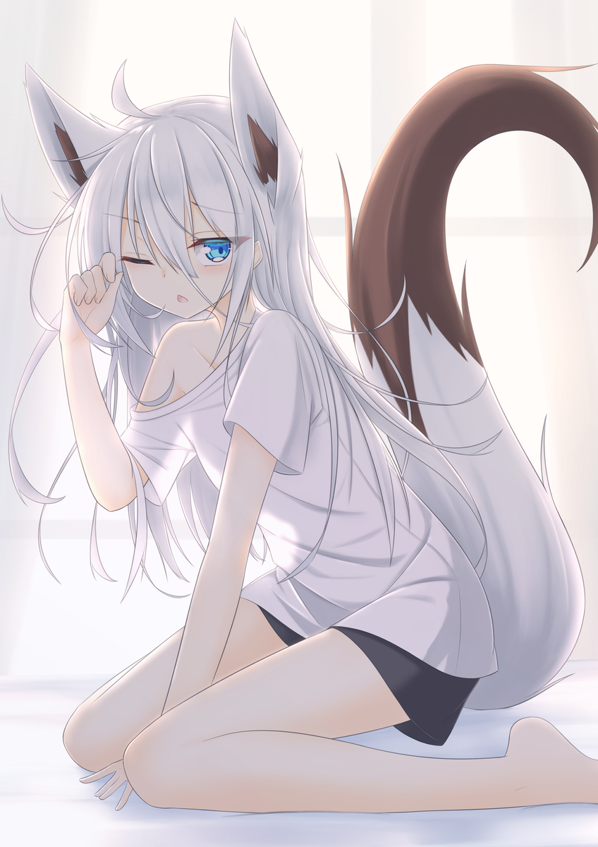 This is a pixiv picture whose title is ねむねむハクアちゃん.