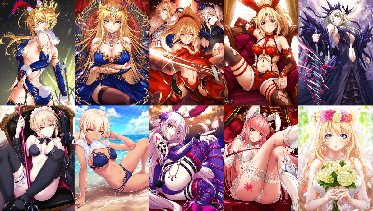 This is a pixiv picture whose title is タペストリー既作再販告知！！！（FGO、艦これ）.