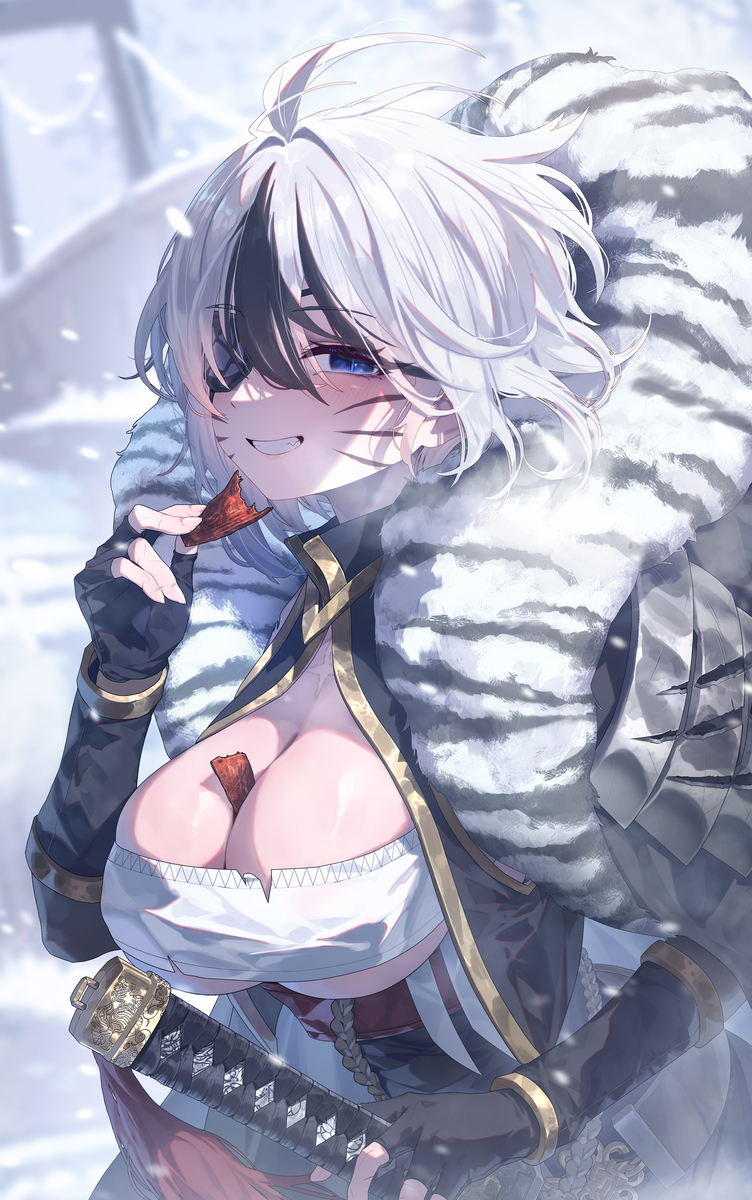 This is a pixiv picture whose title is 白雪虎.