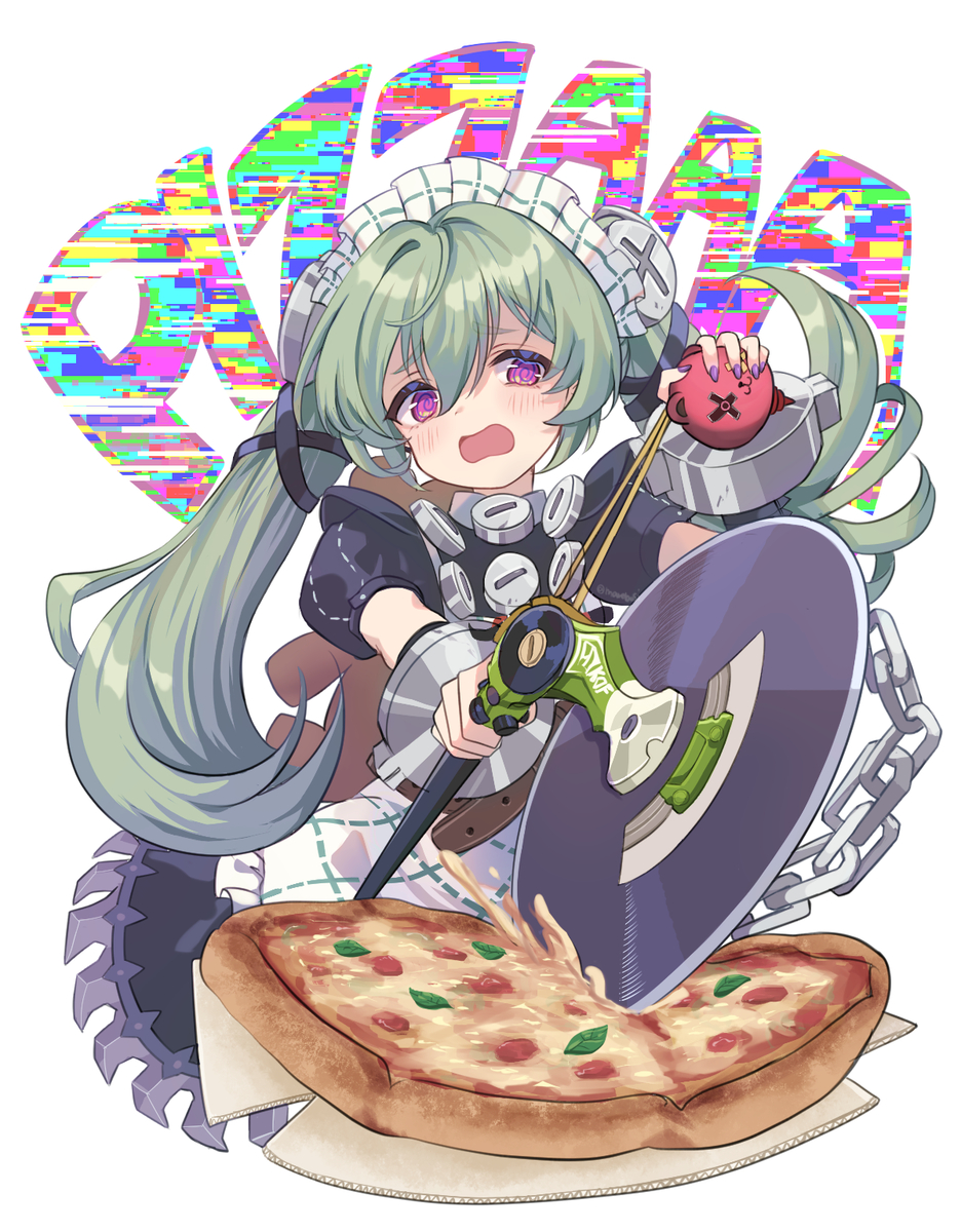 This is a pixiv picture whose title is カリンちゃんのピザカッター.