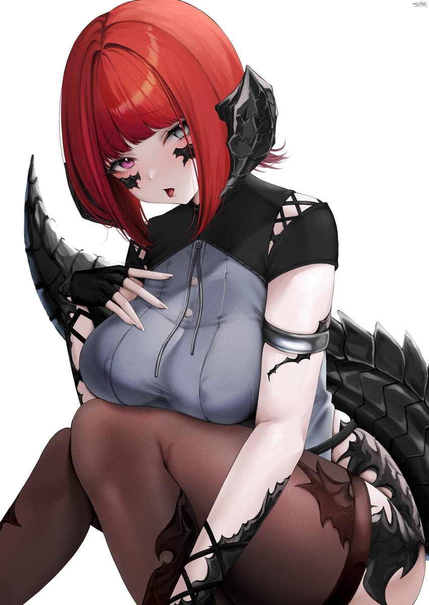 This is a pixiv picture whose title is 2Bタイツの透け鱗.