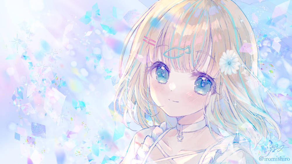 This is a pixiv picture whose title is 【お仕事絵】歌ってみたMVイラスト.