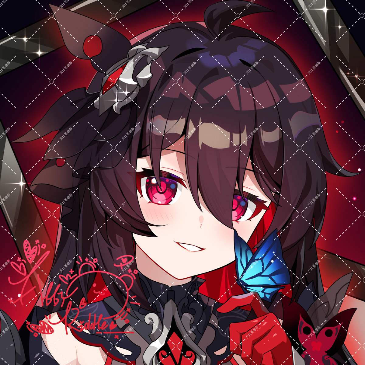 This is a pixiv picture whose title is 魇夜希儿头像稿件.
