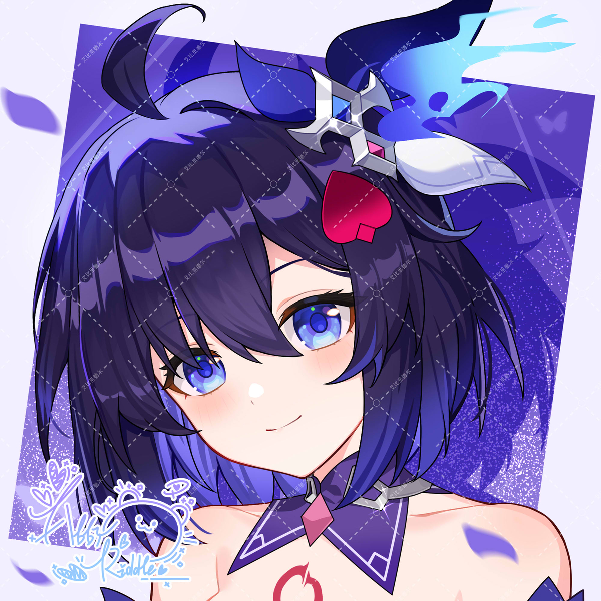 This is a pixiv picture whose title is A希头像稿件.