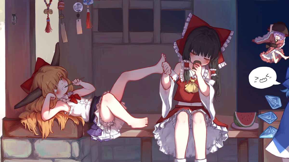 This is a pixiv picture whose title is 博丽神社的日常.