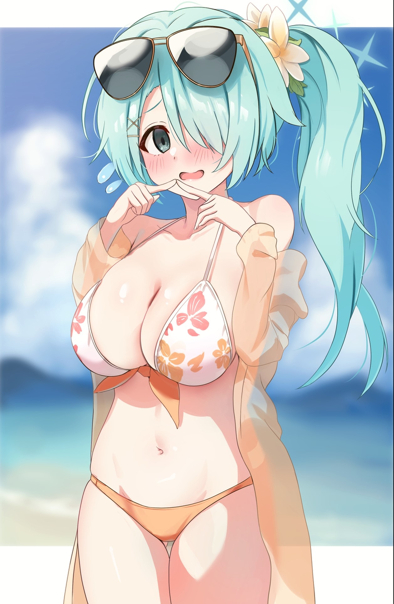 This is a pixiv picture whose title is 水着ヒヨリ.