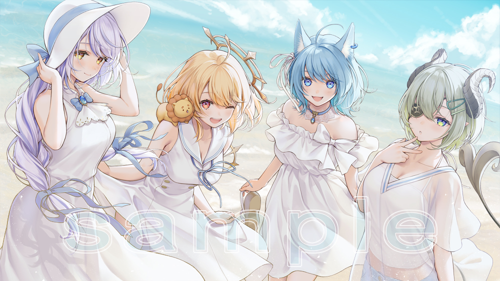 This is a pixiv picture whose title is ななしいんく夏ボイスメインビジュアル.