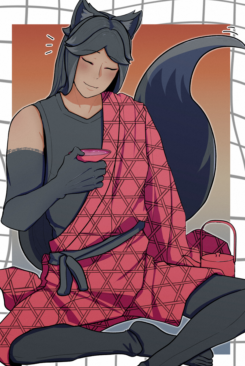 This is a pixiv picture whose title is 「狐ヤンデレと霊感ちゃん」、記事になりました。.