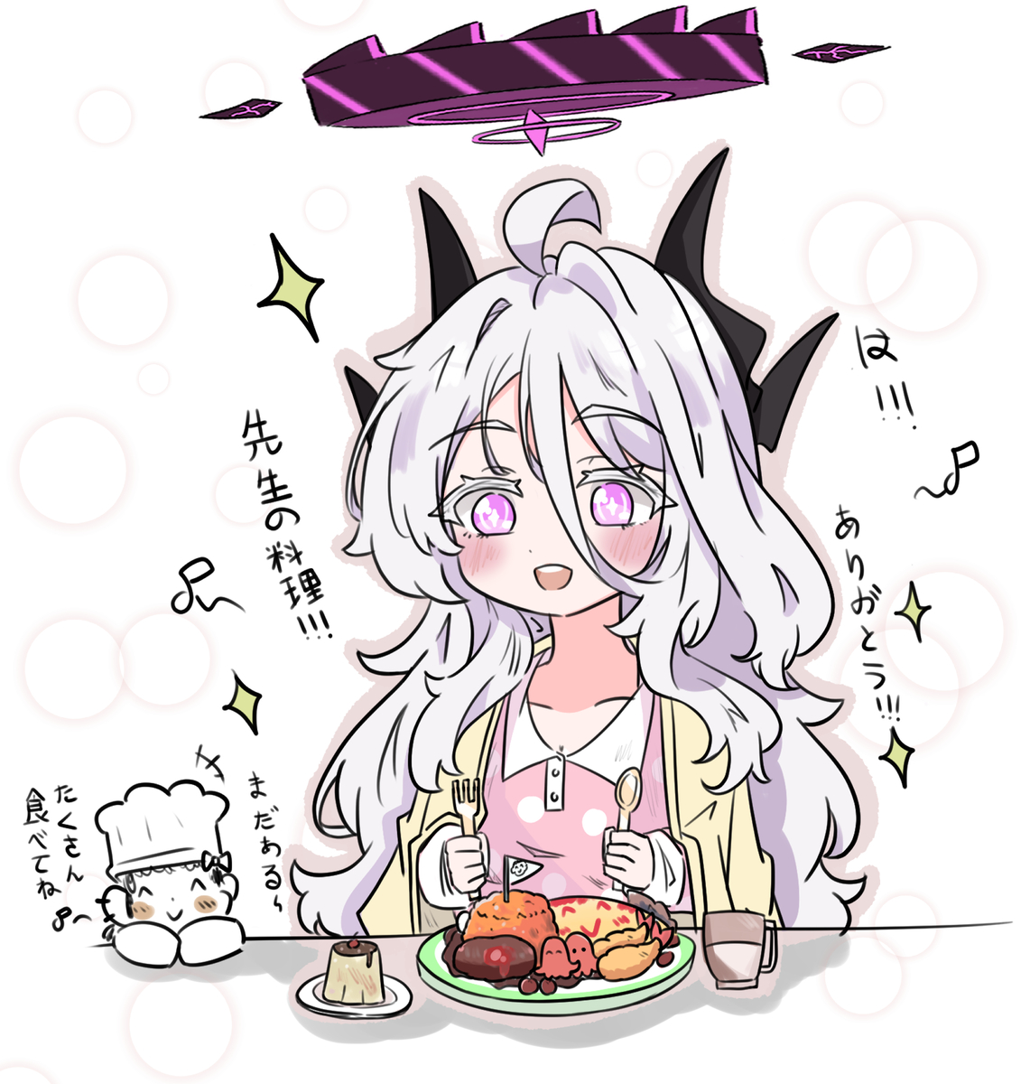This is a pixiv picture whose title is ヒナちゃんのために食事を作る～.
