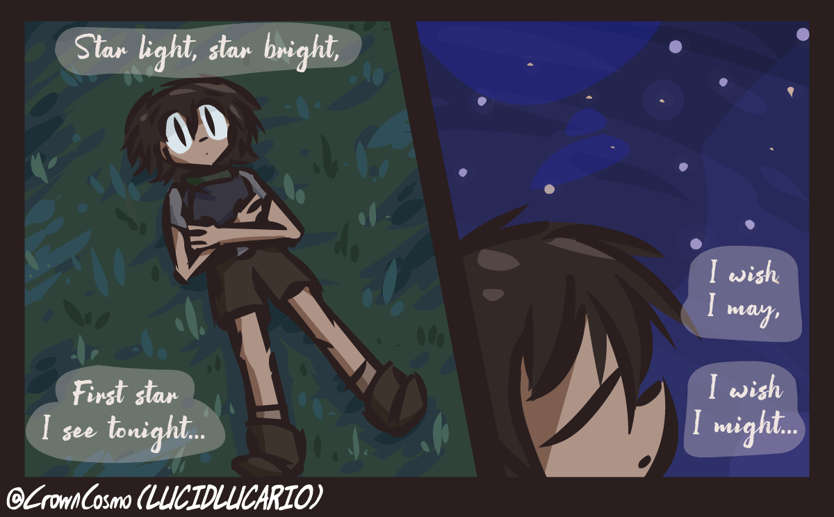 This is a pixiv picture whose title is Among the Stars (LucidLucarioTG).