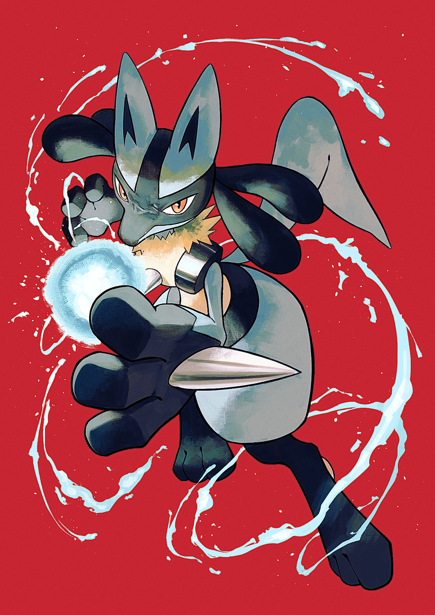 This is a pixiv picture whose title is ルカリオ.