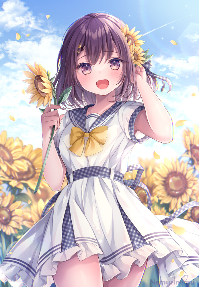 This is a pixiv picture whose title is 【夏に咲く君の笑顔】.