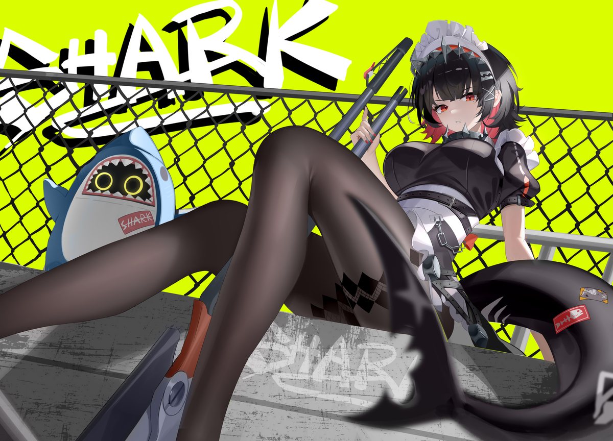 This is a pixiv picture whose title is 鲨鱼.