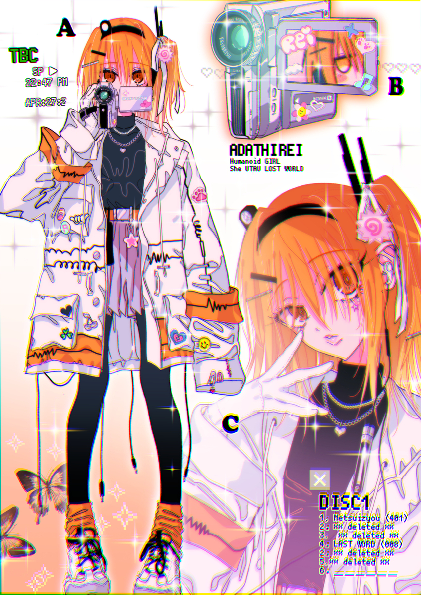 This is a pixiv picture whose title is 足立レイ𝒌𝒂𝒘𝒂𝒊𝒊 📹♡🤍🖤.