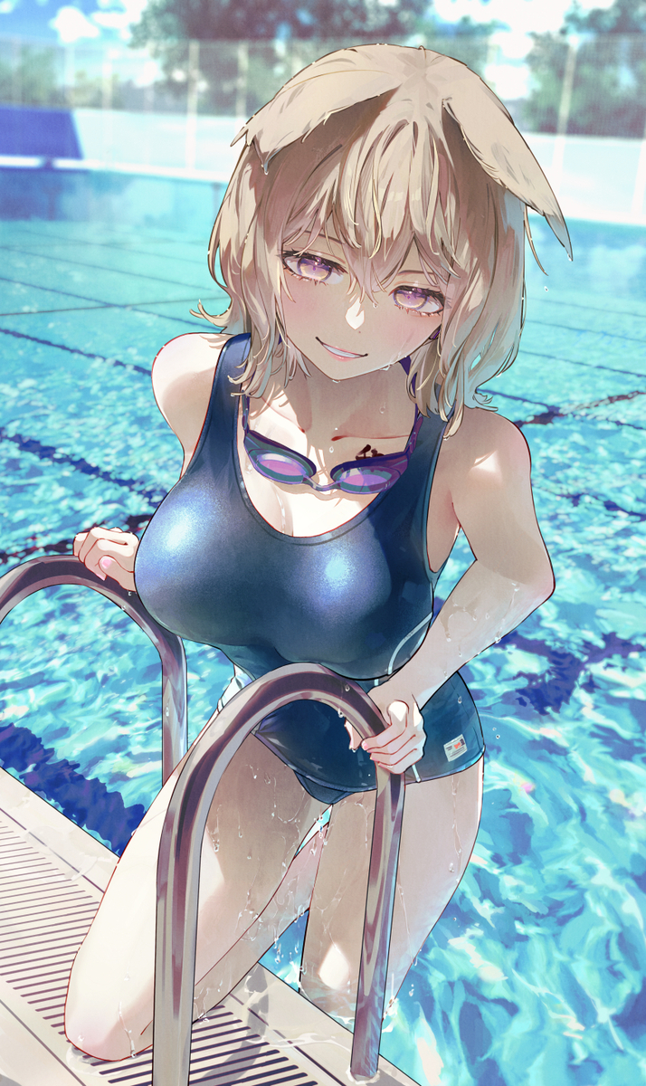 This is a pixiv picture whose title is 憧れの人の水着.