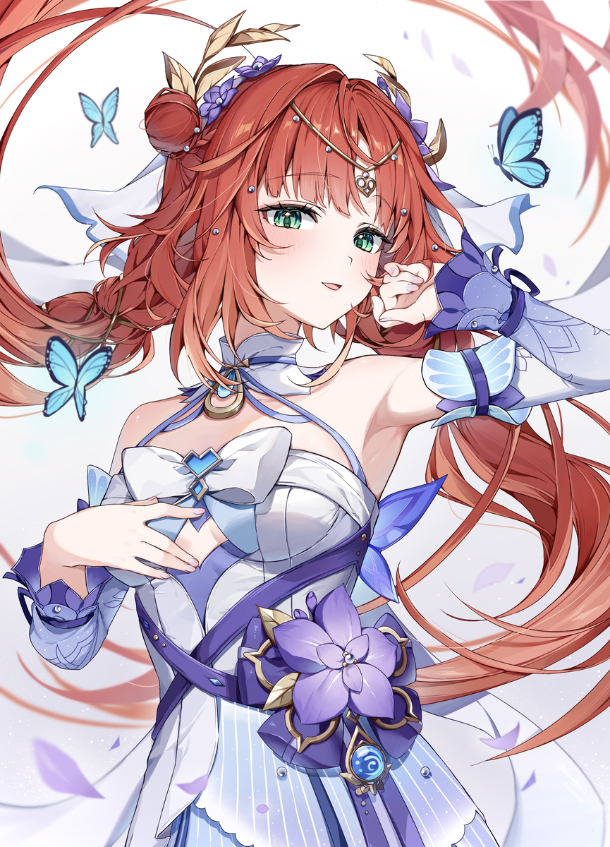 This is a pixiv picture whose title is ニィロウちゃんの新衣装が花の精みたいでめちゃくちゃ可愛い！.