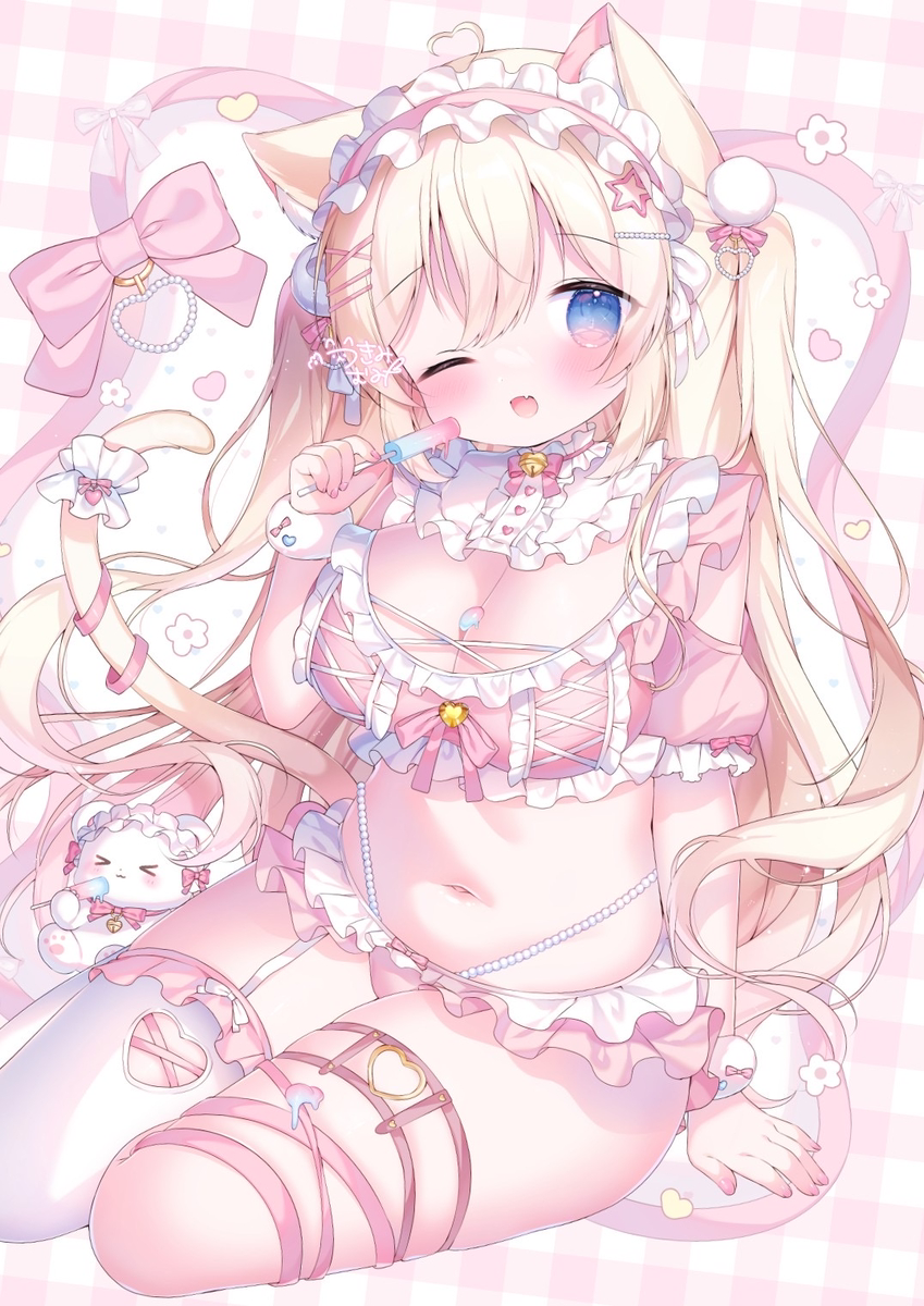 This is a pixiv picture whose title is ฅ^•ω•^ฅ🍨🤍.