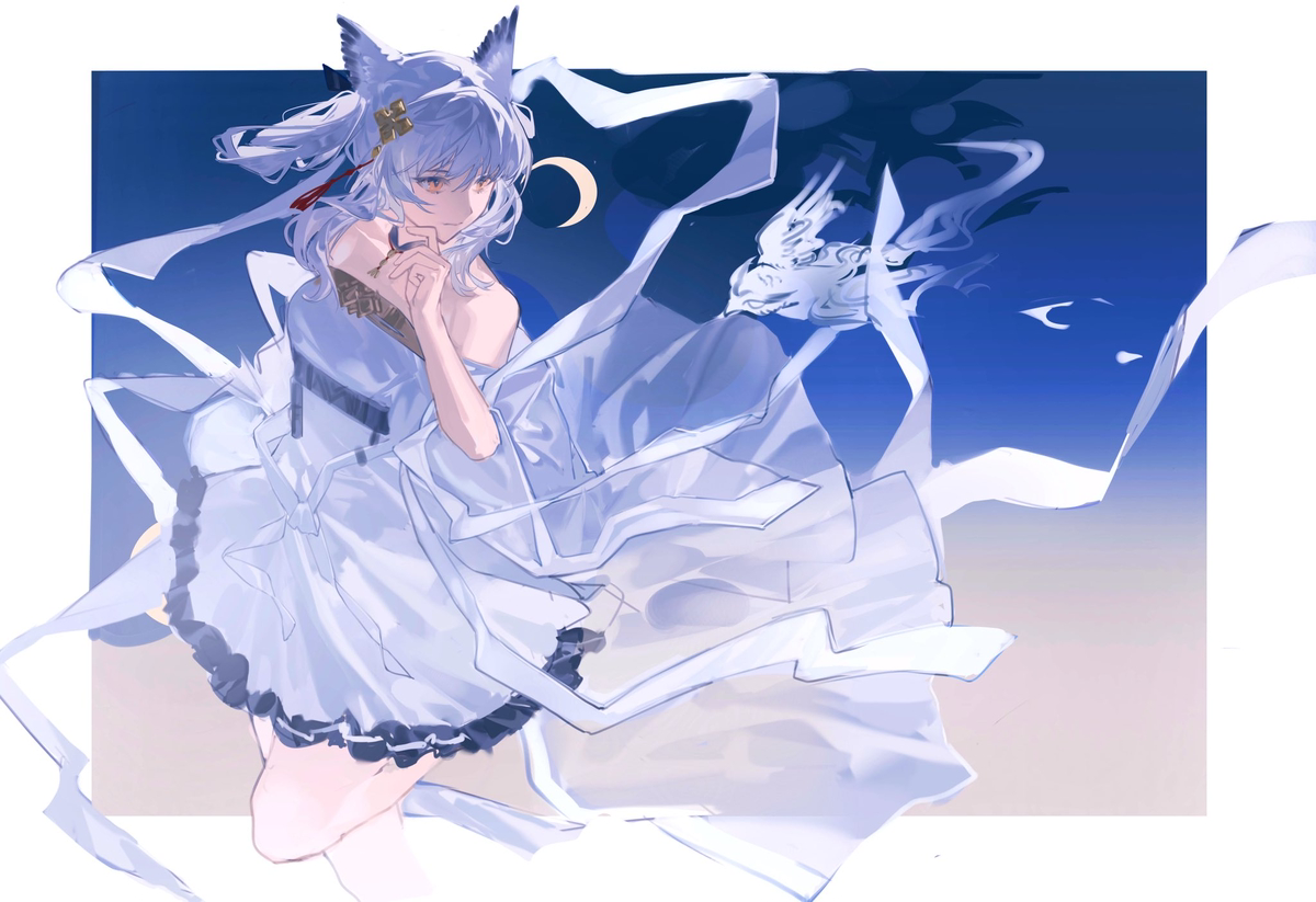 This is a pixiv picture whose title is 白咕咕夏活新皮.