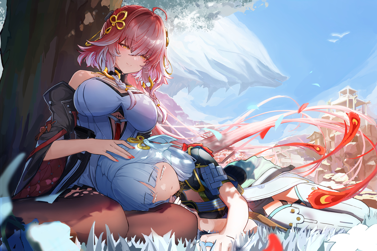This is a pixiv picture whose title is 憩い.