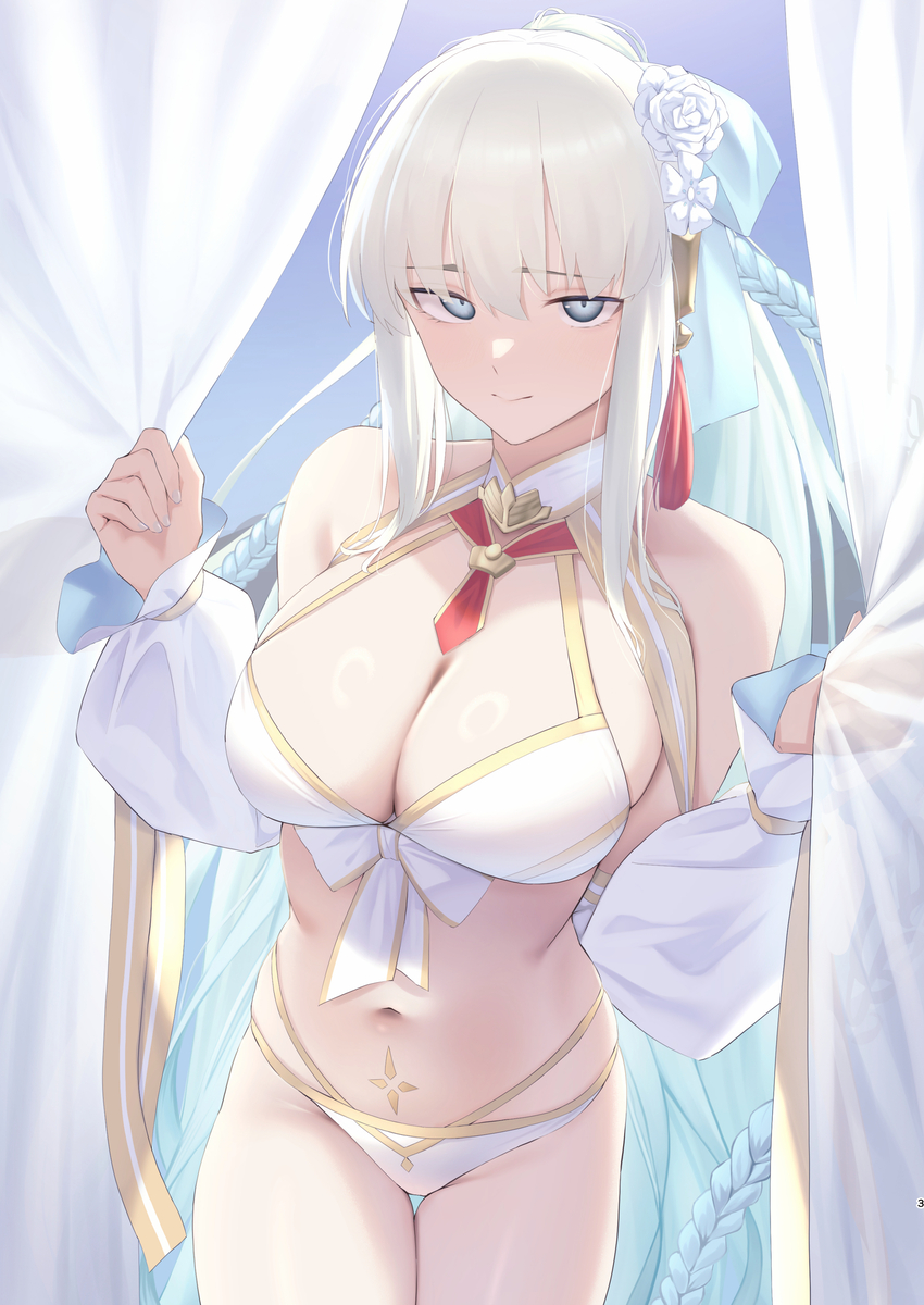 This is a pixiv picture whose title is 水着モルガン.