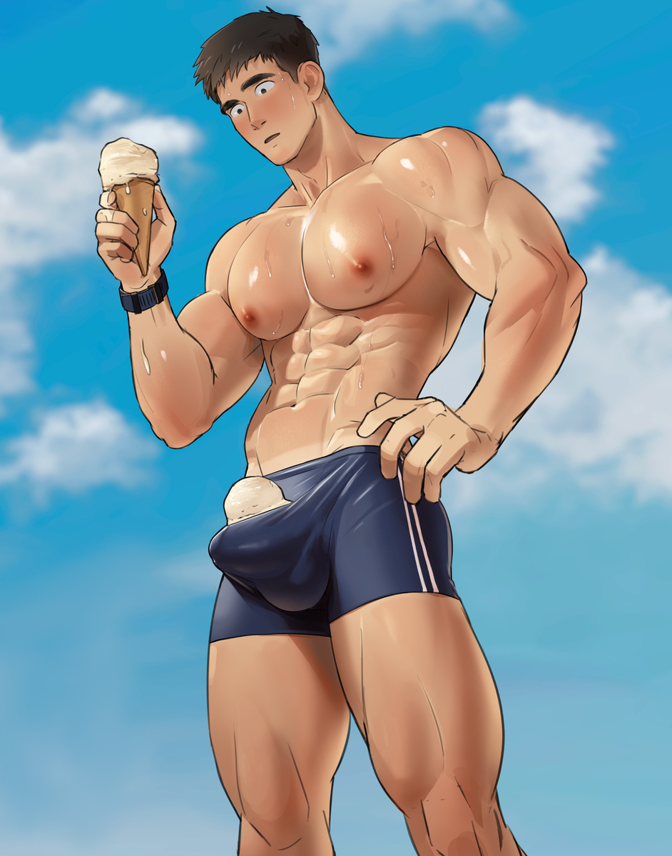 This is a pixiv picture whose title is もっこりアイスクリーム.
