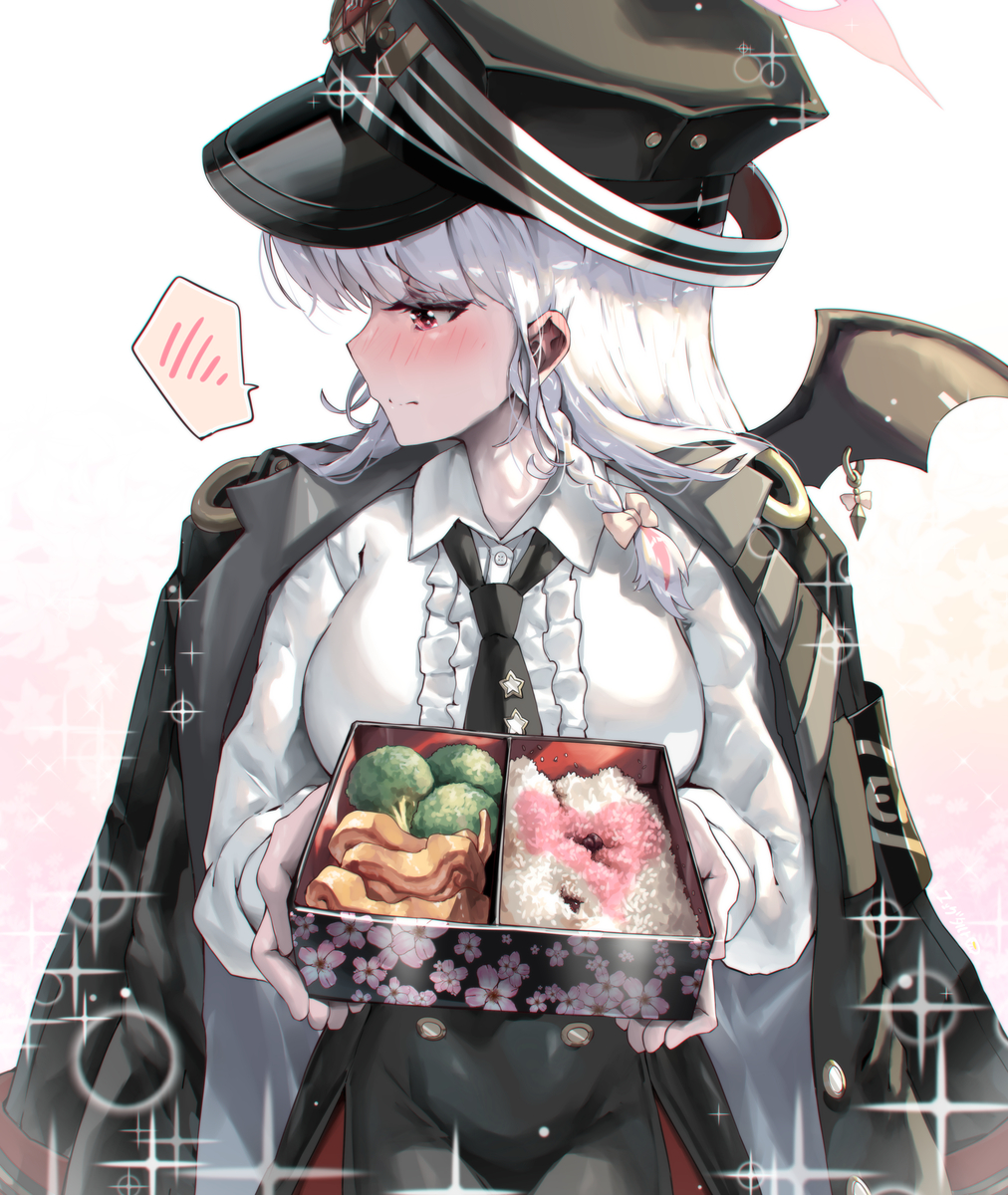 This is a pixiv picture whose title is 先生のために初めてお弁当を作ってみたハルナちゃん.