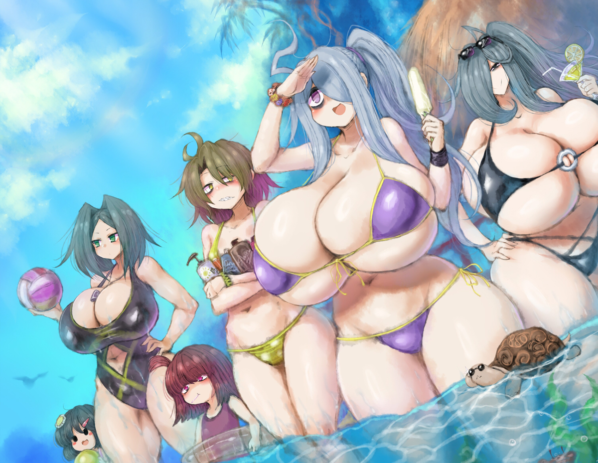 This is a pixiv picture whose title is 睡眠補助800 記念夏絵.