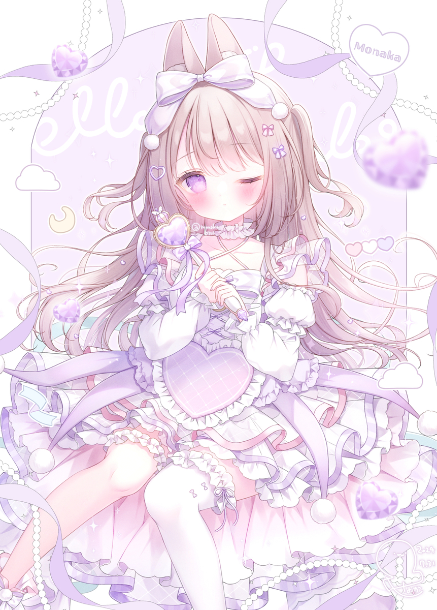 This is a pixiv picture whose title is 魔法少女もなかちゃん💜໒꒱˚.*.