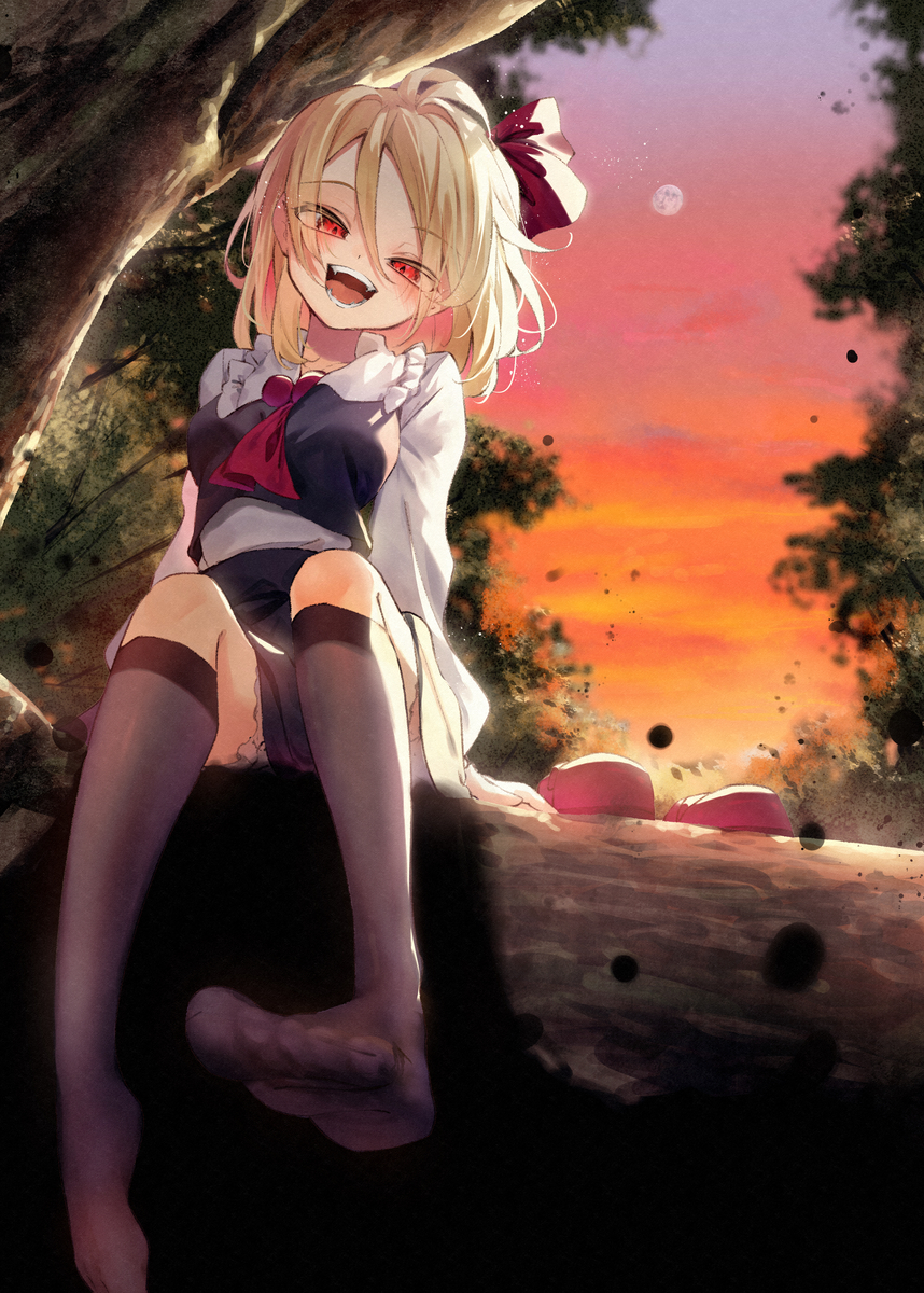 This is a pixiv picture whose title is 夕暮れの陽はすぐ落ちる.