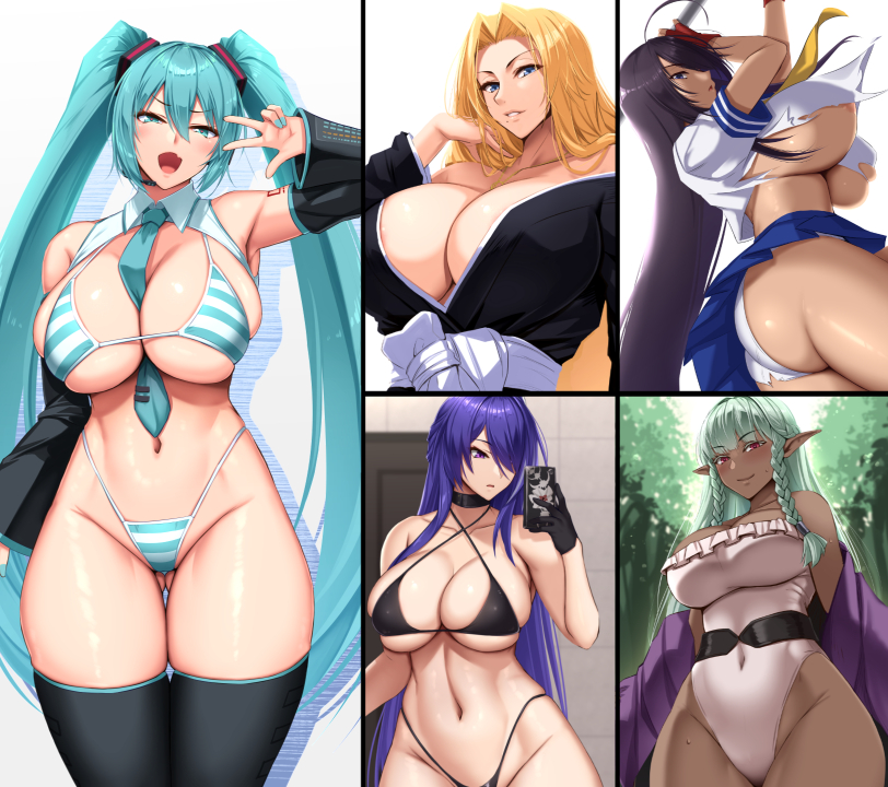 This is a pixiv picture whose title is むちむちミクさんとラクガキまとめ.