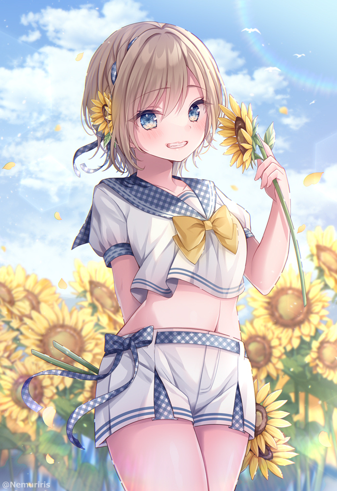 This is a pixiv picture whose title is 【夏色な君と一緒に】.