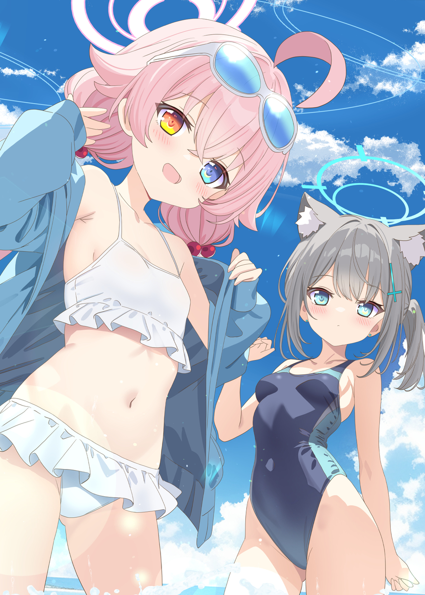 This is a pixiv picture whose title is 水着ホシノシロコ.