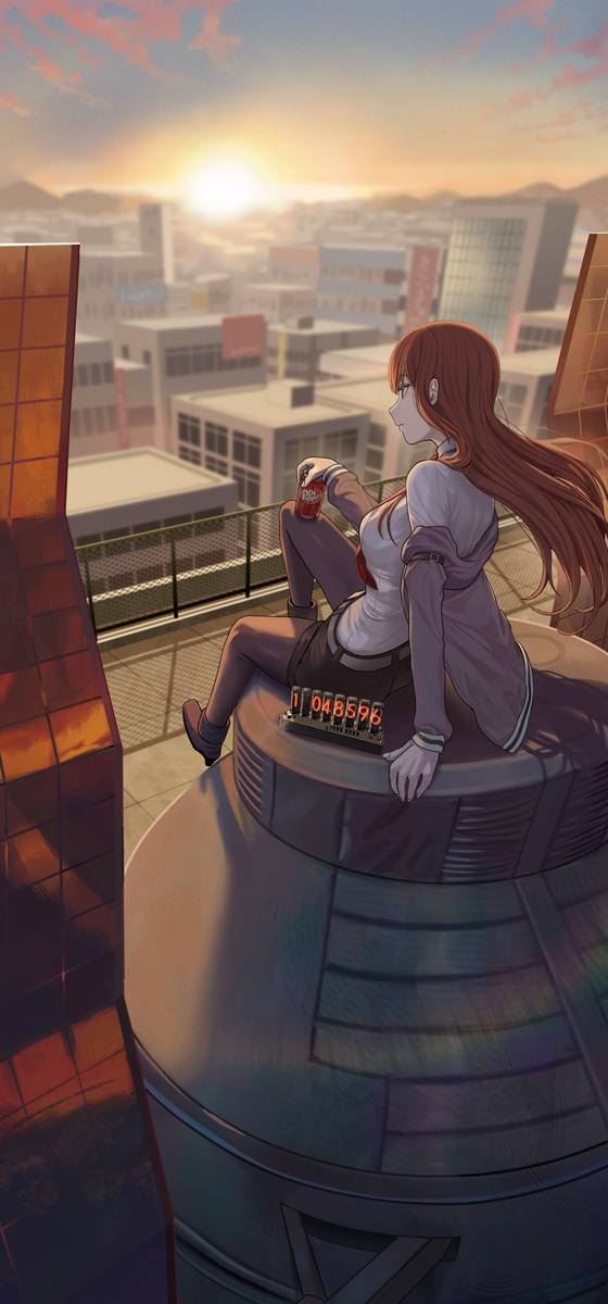 This is a pixiv picture whose title is 41日目, 牧瀬紅莉栖.