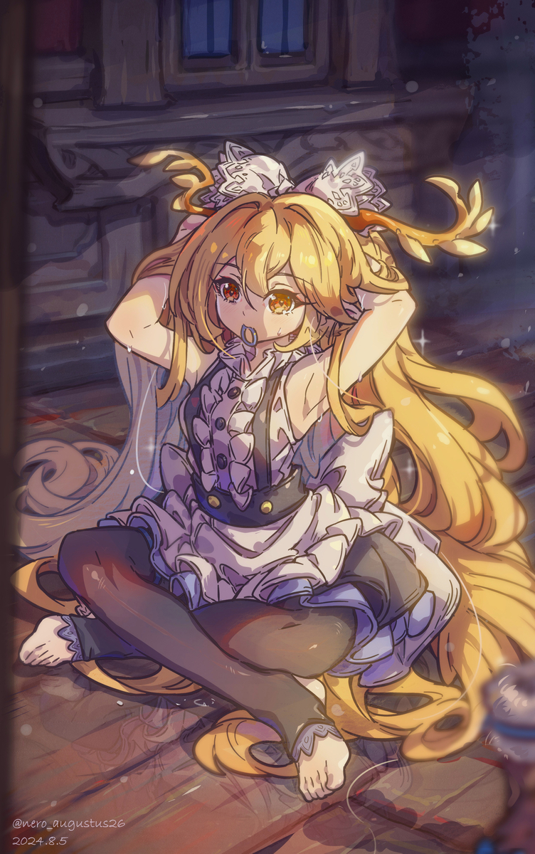 This is a pixiv picture whose title is 【摸个oc】既然画都画了的埃米.